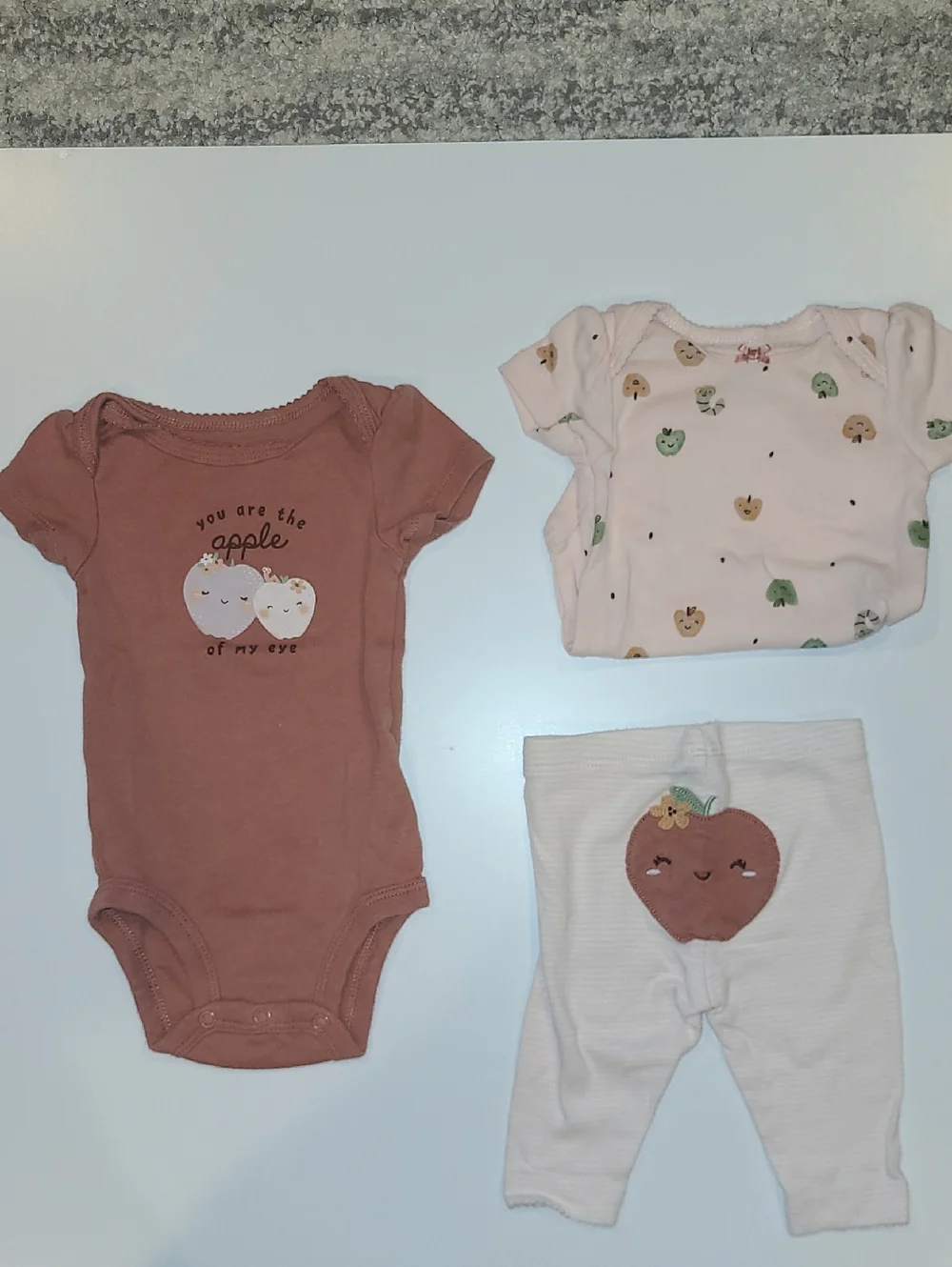 Carters Baby Apple Of My Eye Three Piece Set. Size 3 Months